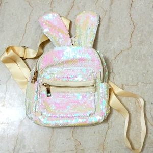 Sequinned bunny ears backpack